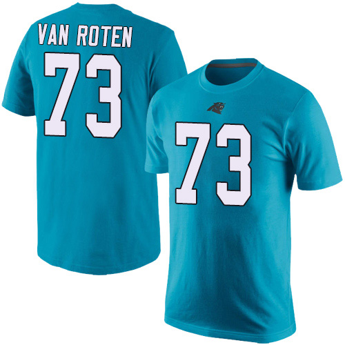 Carolina Panthers Men Blue Greg Van Roten Rush Pride Name and Number NFL Football #73 T Shirt->carolina panthers->NFL Jersey